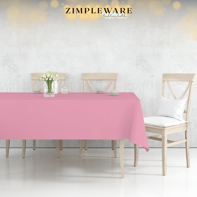 ZIMPLEWARE Premium Pink Plastic Table Cloth Disposable (6 Pk) Plastic Tablecloths for Rectangle Tables (54in x 108in) Party Table Cloths Disposable for 6ft to 8ft Rectangle Tables - Image 4